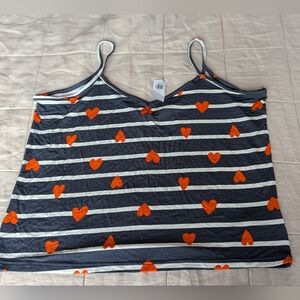 Striped Heart Print Women's V Camisole M
